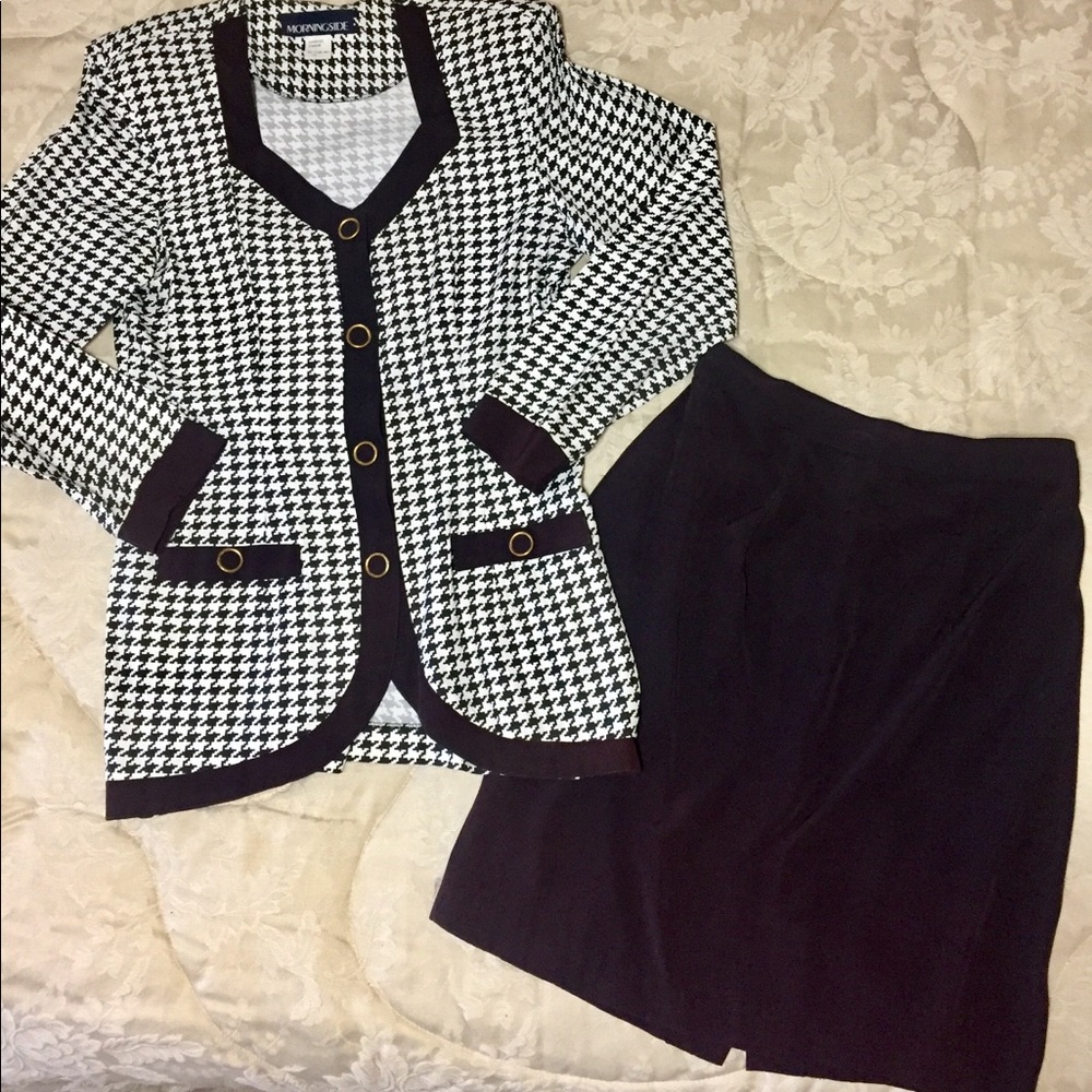 👓Matching long-sleeve button-up top & skirt
